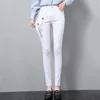 Jeans Slim Women Embroidery Pencil Jeans New Candy Colors Skinny Denim Pants Plus Size 32 Casual Pants Spring Summer Stretch Trousers