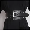 Ceintures De Mode Pour Femmes Ceinture En Cuir Véritable Cummerbunds Punk Corps Corset Femelle Rivet Larges Ceintures Robe Gothique Drop Deliv Dhvqr