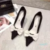 Dressshoes Casual Hoge Heels wijsde High Heel's dunne hakken Bowknot Celebrity Silk Satin Suede enkele schoenen