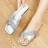 Slippers Glitter Bling Summer For Women 2023 Ladies Flat Slipper Sandals Beach Outdoor Shoes Luxury Designer Plus Size