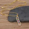 Nouveau collier arc-en-ciel à la mode femme longue chaîne zircone collier bijoux en pierre naturelle collier pendentif collier pour les femmes