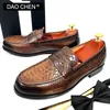 Zapatos de vestir ZAPATOS DE CUERO DE HOMBRE DE LUJO CAFÉ NEGRO VESTIDO CON ESTAMPADO DE SERPIENTE ZAPATOS CASUAL DE HOMBRE OFICINA DE BODA BANQUETE Mocasines Zapatos para hombres 230518