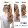 Synthetic Long Wavy Ponytail Hair Extension Curly Clip In Hairpiece Blonde Wrap Around Pigtail Smooth Fake Pony Tail