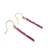 Boucles d'oreilles pendantes Lii Ji Lab-created Ruby Beads 925 Sterling Silver Gold Color Drop