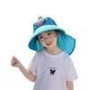 Çocukların Karikatür Güneşlik Şapkası Yaz Plajı Güneş Koruma Şapkası UV Koruma Boyun Koruması Büyük Elaes Şapka Havza Kapağı