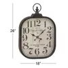 Reloj de pared estilo reloj de bolsillo desgastado de metal negro de 18 x 26 con remate de anillo