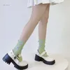 Calzini da donna stile giapponese dolce svasato in pizzo intrecciato alla caviglia principessa carino color caramella bowknot con frange per ragazze