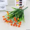 Decorative Flowers & Wreaths 25 Heads Mini Tulips Bouquet Plastic Artificial Flower For Spring Home Wedding Decoration White Tulip Fake Flor