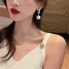 Charm Korea Fashion Large Pearl Crystal Zircon Dingle Earrings for Women 2022 Simple Valentine Day Gift Birthday Party Wedding Jewelry AA230518