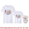 Family Outfits Family Christmas 2022 Interesting Family Shirts Cotton Parents Children T-shirts Top Baby Tights Pajamas Shirts Christmas Gift G220519