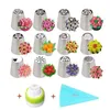 Cake Tools 8 13Set Russian Tulip Icing Piping Munstycken Rostfritt stål Flower Cream Pastry Tips Bag Cupcake Dekorera 230518