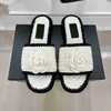 Slippers Women Summer Slippers Knitting Slippers Flower Leisure Slides Designer Shoes Summer Open-Toes Roman Vacation Beach Slppers Woman X230519