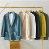 Ternos masculinos masculino de linho de algodão masculino Blazer Coat 2023 Spring Color Solid Colle Jacket Business Business Casual Casual Safari