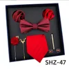 Krawatten, luxuriöses, hochwertiges 8-teiliges Seiden-Jacquard-Krawatten-Set, rot, blau, rosa, mit Geschenkbox für Herren, Business, Hochzeit 230519