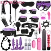 Jouets pour adultes Kits BDSM Adultes Sex Toys Pour Femmes Hommes Mains Pinces À Mamelon Fouet Fessée Sexe Métal Plug Anal Vibrateur Butt BDSM Bondage Set L230519