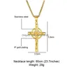 Pendant Necklaces Hip Hop Stainless Steel Inri Crucifix Jesus Cross Pendants Necklace For Men Rapper Jewelry Drop Delivery Dhc9K