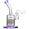Hookah Glass Bong con banger Black Double Recycler Bubbler Water Pipe Oil Rigs Smoking Dab Rig 14mm Male Joint 12inch