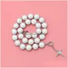 ペンダントネックレス2023天然淡水真珠のネックレスクロス高品質0.55インチ女性用の丸い白いギフト