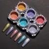Nagel-Glitter-Box-Pulver, Chrom-Pigment, schillerndes Silber, Kunststaub, glitzerndes Gel-Nagellack für Maniküre