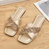 Slippers Glitter Bling Summer For Women 2023 Ladies Flat Slipper Sandals Beach Outdoor Shoes Luxury Designer Plus Size