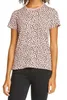 apricot Cheetah Print O-neck Short Sleeve T Shirt I0pR#