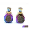 Подвесные ожерелья натуральный камень на бутылочные подвески Rhombus Double Hole Colorf Charms для ювелирных изделий DIY -разъем капля браслета Deving Dhm8e