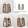 Charm Genuine Leather Earrings For Women Horse Hair Geometric Symmetry Leopard Texture Jewelry Party Gift Wholesale Drop Deli Dhgarden Dhdh4