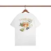 Men's Hoodies Sweatshirts Summer casablanca white wine cup alphabet print men's and women's loose all-match short sleeve tide brand cotton top T-shirt