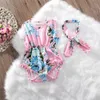 Clothing Sets Wholesale Summer Lovely Baby Girl Clothes Floral Tassel Jumpsuit Headband 2PCS Outfit Sunsuit Clothing Sets