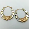 Hoop Earrings Delicate Gold Colors Classic Metal Two Tone Heart For Women Party Jewelry