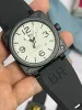 Nya Armbandsur Herr Automatisk Mekanisk Klocka Bell Brunt Läder Svart Ross Gummi Armbandsur Armbandsur Armbandsur