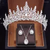 Necklace Earrings Set Princess Tiaras Bridal For Women Choker With Crown Wedding Pendants Jewelry Bride