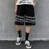 Men's Shorts Men Harajuku Streetwear Iron Cain Wzór Jogger Hip Hop Skateboard 2023 Letnia elastyczna talia