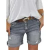Shorts Women Summer Denim Shorts Sexy Ripped Hole Button Jeans Shorts Ladies Plus Size Regular Short Pants