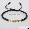 Charm Bracelets Handmade Tibetan Copper Bead Lucky Rope Bracelet For Women Men Wax Thread Couple Jewelry Gifts Drop Delivery Dhgarden Dhvmq