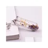 Pendant Necklaces Fashion Diy Handmade Glass Er Dried Flower Necklace For Women Lavender Female Trendy Plant Specimen Drop Delivery Dhw4R