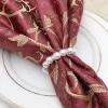 Elastyczne z koraliki Pearl Pierścień serwetek ręcznie robione serwetki Bu klamra imprezy ślubne serwetek