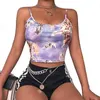 Kvinnors tankar Camis Sexig Slim Sling Angel Print Summer Camisole Women's Sexy Streetwear Short Croped Navel Bra Top P230519