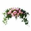 Dekorativa blommor Silk Peony Garland Artificial Flower Wedding Party Family Gathering för dörrdekoration