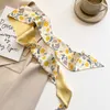 2022 Hårband Silk Scarf Women Floral Print pannband Satin Bag Scarfs Hair Band Ladies Headscarf Fashion Accessories G220513