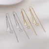 Charm JWER Simple Shine Star Moon Earring Wire Long Chain Nappa Orecchini per le donne Geometric Piercing Ear Jewelry Party Girl Gift AA230518