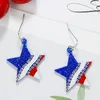 Hoop Earrings Independence Day Flag 80s Jewelry Valentine