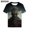 Men's T Shirts Horror Movie Graphic T-shirt 3D Skull Print Tops Big Size 6XL Men's Summer Short Sleeve O-Neck Casual Tee Men Personality