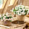 Decoratieve bloemen 1 boeket 25 kop kunstmatige bloem zijden daisy kerstdecoraties vaas voor huis bruiloft decoratie nep