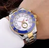 럭셔리 손목 시계 요트 마스터 2 해상 시계 스테인리스 스틸 밴드 빛나는 시계 스포츠 자동 기계 남성 시계 50 ATM 방수 시계