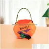 Andere feestelijke feestartikelen Kids Halloween Candy Bags Gold Veet Pumpkin Heksen Emmer Truc or Treat Pot Decoration Drop Dhsyz