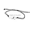 Charm Bracelets Handmade Double Heart Braided Friendship Rope Bracelet Stainless Steel Jewelry Drop Delivery Dhgarden Dhiu4