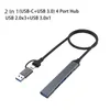 4/7 Ports USB Hub A C Multi Splitter Port Transmission de données en alliage d'aluminium pour le chargement d'un ordinateur portable