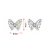 Charm Fashion Luxury Silver Color Orecchini di cristallo per le donne Retro Hollow Butterfly Colorful Stud Earring Party Femme Jewelry Gifts AA230518