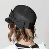 BERETS 2023 Drop Summer Japan Side Bowknot Plant Fiber Grass Lady Octagonal Hat Women Visirs Cap